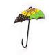 Handpainted Umbrella Design Iron Wall Hook with Traditional Indian Motifs